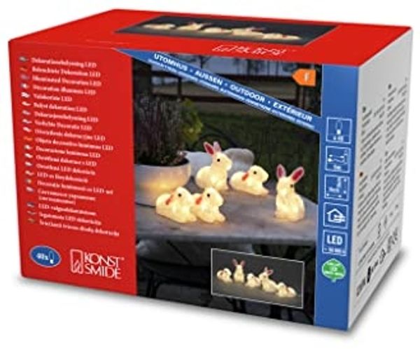 KONSTSMIDE LED-Lichterkette Osterhase, Osterdeko aussen, 40 warm weiße Dioden