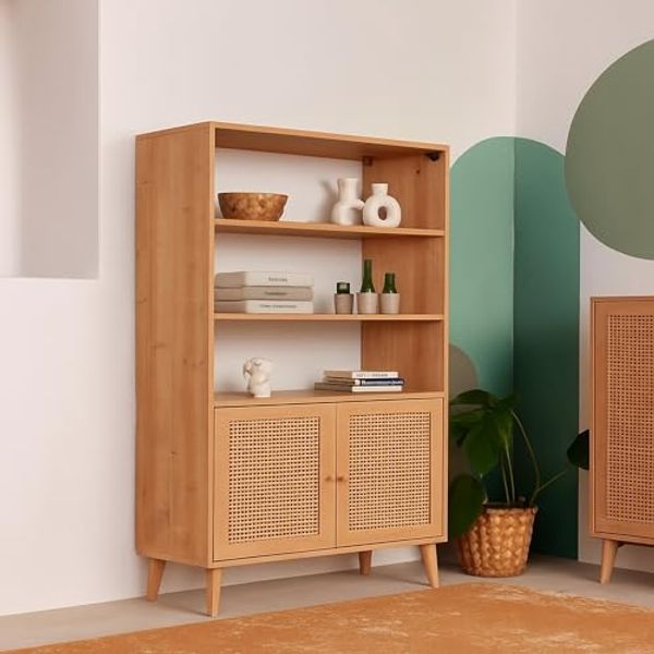 Dmora - Sideboard Castalia, Buffet, Wohnzimmermöbel, Speisekammer, 90 x 40 x 110 cm, Eiche