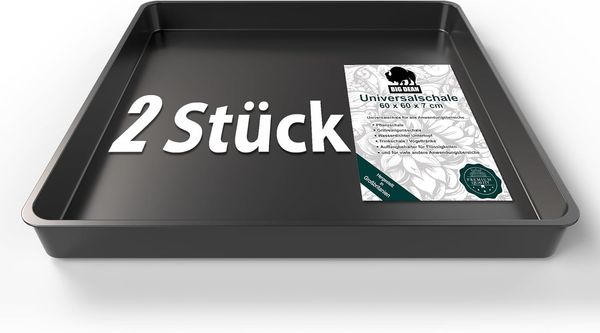 BigDean Pflanzschale 60x60x7 2 Stück hochwertige Kunststoff Wanne Allzweckwanne England (Set, 2 St), 0,36qm, Kräuteranzucht, Gemüseanzucht, Pflanzenzucht.