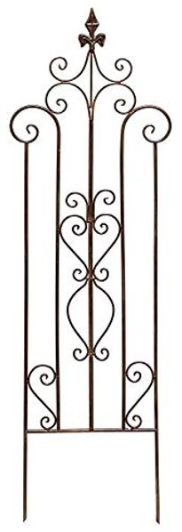 Rankhilfe "Schwertlilie" aus Metall in Rost Optik, 117 cm hoch, Rankgerüst, Rankgitter, Gartenstecker, Dekostecker