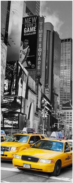Ambiance NY Taxi Tür Wandsticker Wandtattoo Wandaufkleber - 204x83 cm