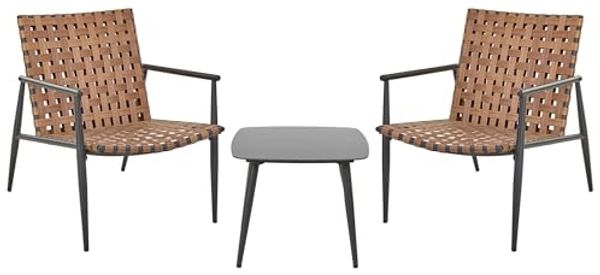 Beliani 'ZIRIA' Bistro Set, PE Rattan Braun