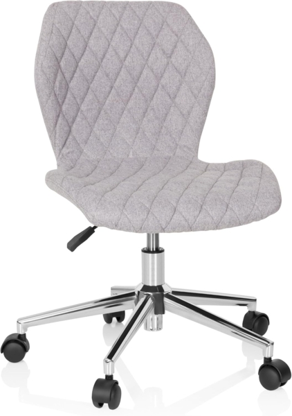 hjh OFFICE 670951 Kinder- und Jugendstuhl Joy II Stoff Hellgrau Schreibtischsessel mit Rollen, mitwachsend