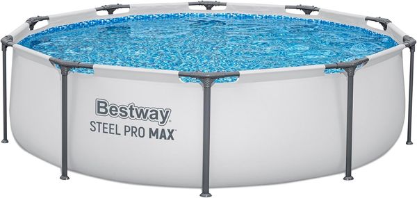 Bestway Steel Pro MAX Frame Pool ohne Pumpe Ø 305 x 76 cm, lichtgrau, rund Bild 8