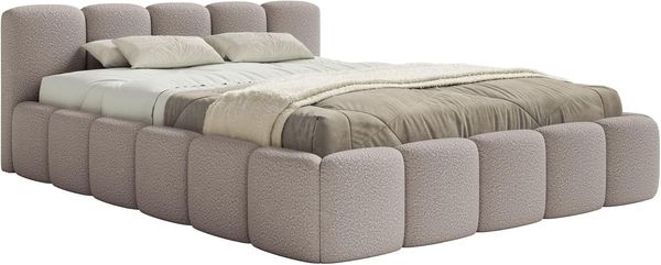 Selsey Polsterbett 160x200 cm Modernes Design, Stabiler Metallrahmen mit Gasdruckfedern Legend-Stoffbezug in Hellgrau Bett mit Bettkasten Maximale Belastung 250 kg