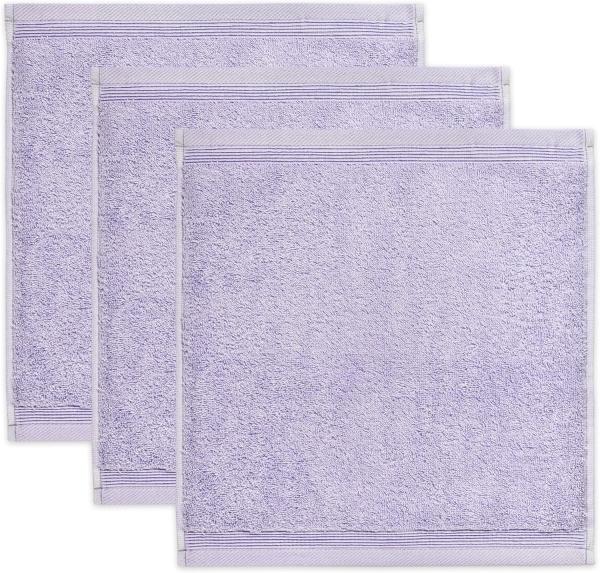 Möve Superwuschel Seiftuch 30 x 30 cm aus 100% Baumwolle, Lilac 3er Set