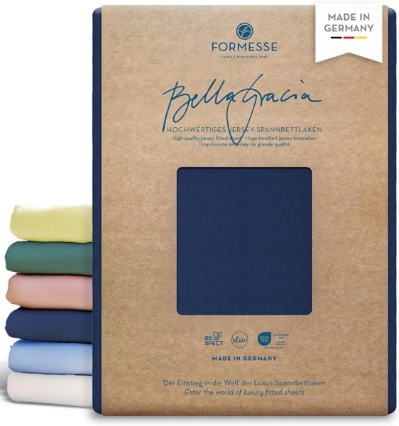 Formesse Jersey Spannbetttuch Bella Gracia|200x220 - 200x240 cm| marine