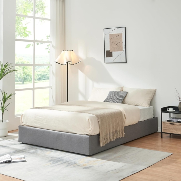 Polsterbett Nola 140x200 cm Leinen Grau [en. casa]