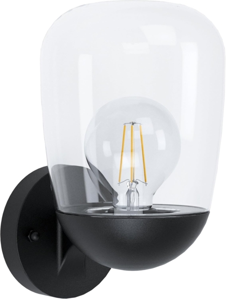 Eglo 98701 Wandleuchte DONATORI schwarz klar L:15,5cm H:26cm T:19cm IP44 dimmbar