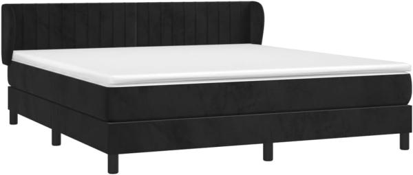 vidaXL Boxspringbett mit Matratze Schwarz 160x200 cm Samt 3127621