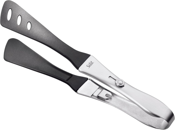 Silit Servierzange, kleine Grillzange für Steak, Fisch, Gemüse, Feststellmechanismus
