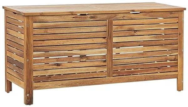 Aufbewahrungsbox RIVIERA Akazienholz 130 cm 48 cm Heller Holzfarbton