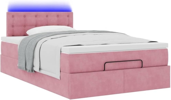 Ottoman-Bett mit Matratze Rosa 120x190 cm Samt 3312757