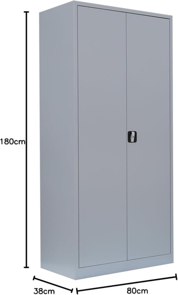 Mehrzweckschrank Spind Spindschrank abschließbar 1800 x 800 x 380 mm, lichtgrau
