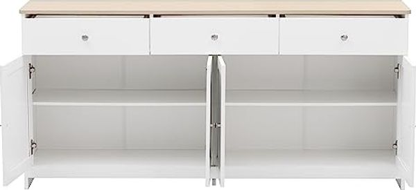 FurnitureR Weißholz Kommode, Moderner Stil, Robuste MDF-Konstruktion, Platzsparendes Design, Vielseitige Aufbewahrungslösung, Einfache Installation Bild 4