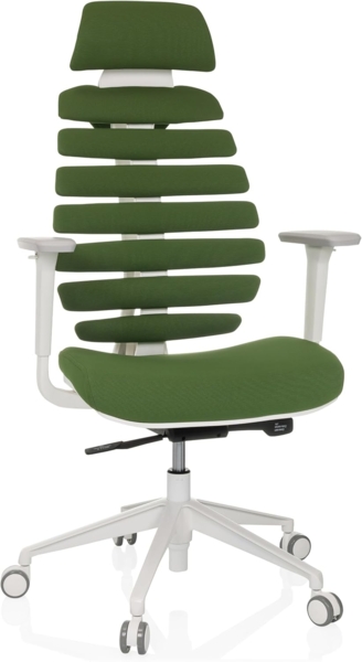hjh OFFICE Profi Bürostuhl Ergo LINE W Drehstuhl mit ergonomisch geformter Rückenlehne inkl. Lordosenstütze, Dunkelgrün