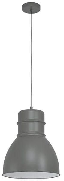 Eglo 43622 Hängeleuchte EBURY Stahl grau, weiss E27 1X40W H:110cm Ø:38cm dimmbar