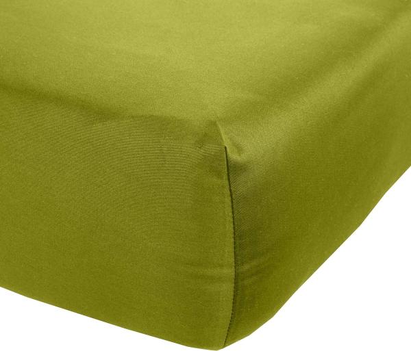 Bettwaesche-mit-Stil Mako-Satin Spannbettlaken grün 100x200cm Höhe 21-30cm Bild 2