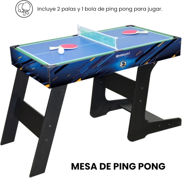 Bigbuy Tischfußballspiel Multispiel-Tisch Biegsam 4 in 1 Holz MDF 115,5 x 63 x 16,8 cm Bild 7