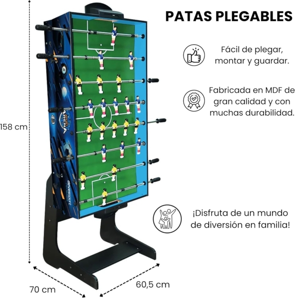 Bigbuy Tischfußballspiel Multispiel-Tisch Biegsam 4 in 1 Holz MDF 115,5 x 63 x 16,8 cm Bild 2