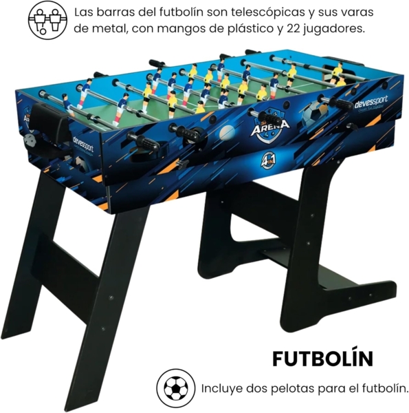 Bigbuy Tischfußballspiel Multispiel-Tisch Biegsam 4 in 1 Holz MDF 115,5 x 63 x 16,8 cm Bild 3