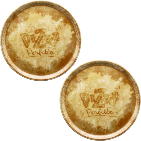 MamboCat Pizzateller 2x Perfetto Pizzateller Gelb Ø 31,5 cm 2 Personen Porzellan Pizza Bild 2