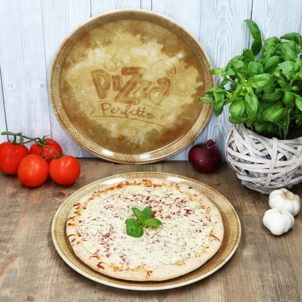 MamboCat Pizzateller 2x Perfetto Pizzateller Gelb Ø 31,5 cm 2 Personen Porzellan Pizza Bild 3