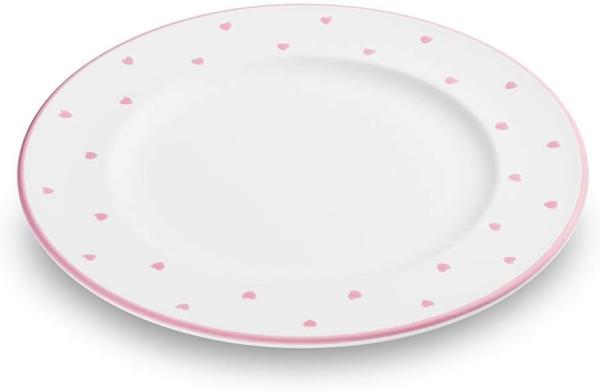 Herzerl Rosa, Dessertteller Gourmet (Ø 22cm) - Gmundner Keramik Frühstücksteller - Mikrowelle geeignet, Spülmaschinenfest