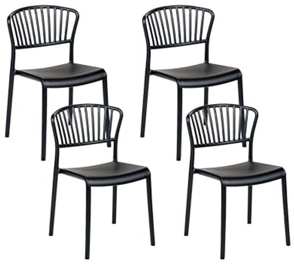 Gartenstuhl 4er Set GELA Schwarz