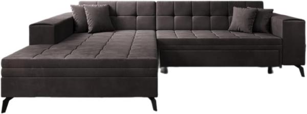 Designer Sofa Frida mit Schlaffunktion Samt Dunkelbraun Links