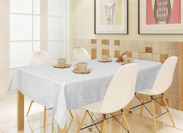 EUGAD Tischdecke (1-tlg), Damast Ornamente, mit Saum, Abwaschbar und Bügelfrei Bild 7