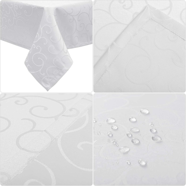 EUGAD Tischdecke (1-tlg), Damast Ornamente, mit Saum, Abwaschbar und Bügelfrei Bild 6
