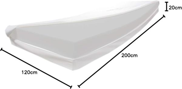 20 cm Höhe ca. Matratze - Dibapur® Pro Dolce • 7 Zonen Orthopädische Kaltschaummatratze (70x180 cm) • Härtegrad 3 Fest Aloe Vera glatt Bezug Waschbar 60 °C • Zum Einführungspreis • Öko-Tex 120x200 cm H2 Bild 2