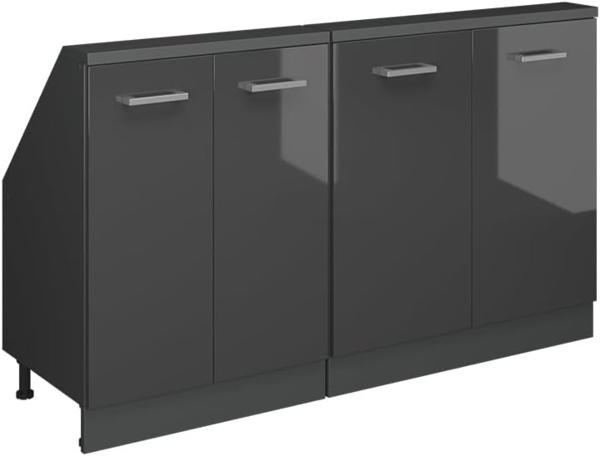 Dachschrägenschrank-Set Rion Anthrazit Hochglanz/Anthrazit 2er Set Vicco