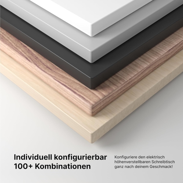 manuell höhenverstellbarer Schreibtisch EASY 160 x 80 cm - Gestell Schwarz, Platte Eiche Bild 6