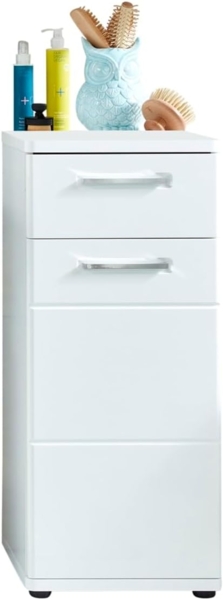 Badezimmer Kommode Monte in Hochglanz weiß 37 x 87 cm