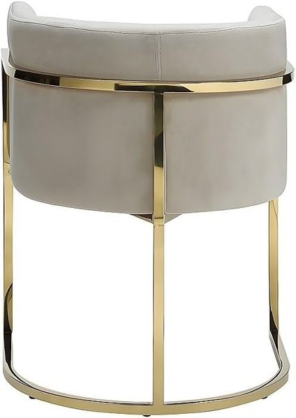Vente-unique - PERIA Stuhl SamtStoff Beige - B 56,5 cm x H 76 cm x L 60 cm Bild 8