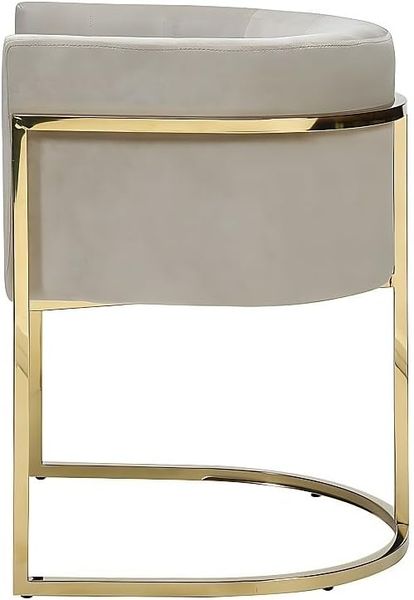 Vente-unique - PERIA Stuhl SamtStoff Beige - B 56,5 cm x H 76 cm x L 60 cm Bild 7
