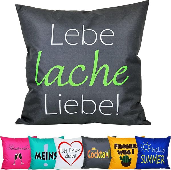 JACK Dekokissen 50x50cm Motiv Outdoor Lounge Kissen inkl. XXL Füllung Sitzkissen, Outdoorkissen starke Füllung mit lustigen Motiven