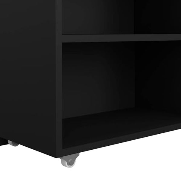 Dmora - Nachttisch Felicite, Niedrige Kommode, Tisch, Multifunktionaler Nachttisch, 165x26 h80 cm, Schwarz Bild 6