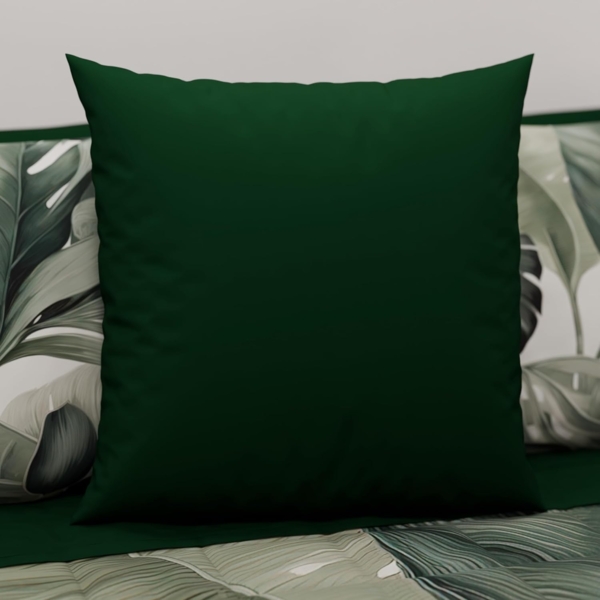 PETTI Artigiani Italiani – 2er-Set Kissenbezüge 65x65 cm aus Mikrofaser, Zierkissenbezüge für Schlafzimmer & Sofa, Uni Grün, 100 % Made in Italy Bild 2