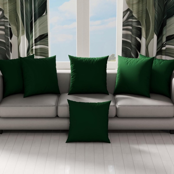 PETTI Artigiani Italiani – 2er-Set Kissenbezüge 65x65 cm aus Mikrofaser, Zierkissenbezüge für Schlafzimmer & Sofa, Uni Grün, 100 % Made in Italy Bild 3