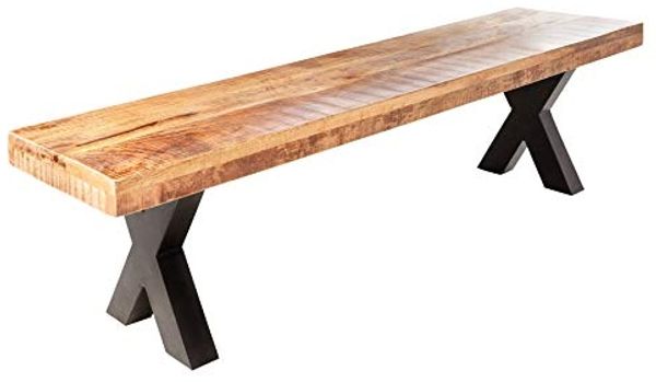 riess-ambiente Sitzbank IRON CRAFT 200cm braun / schwarz (Einzelartikel, 1-St), Esszimmer · Massivholz · Metall · Industrial