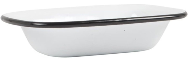 Laursen - Seifenschale Emaille Weiß Rand Schwarz (0408-11) Schale Shabby Vintage