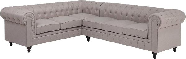 Ecksofa Polsterbezug beige rechtsseitig CHESTERFIELD