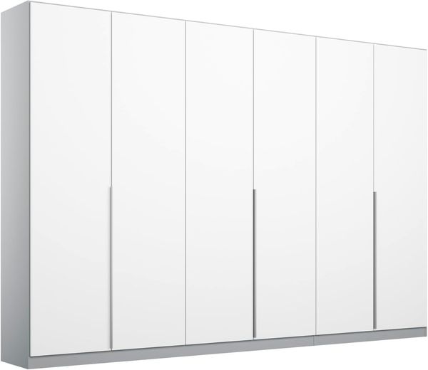 Rauch Möbel Alabama Drehtürenschrank Schrank Kleiderschrank Weiss / Grau, 6-türig, Inklusive Zubehörpaket Classic, 3 Kleiderstangen, 6 Einlegeböden, BxHxT 271 x 210 x 54 cm