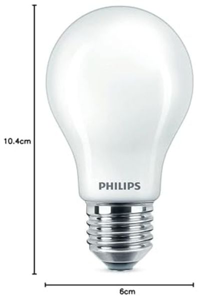 Philips LED Classic E27 WarmGlow Lampe, 60 W, Tropfenform, dimmbar, matt, warmweiß, Weiß Bild 4