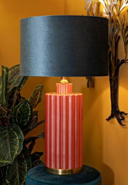 Dmora Tischlampe Wainuiomata Rot Lampenschirm Fassung e53