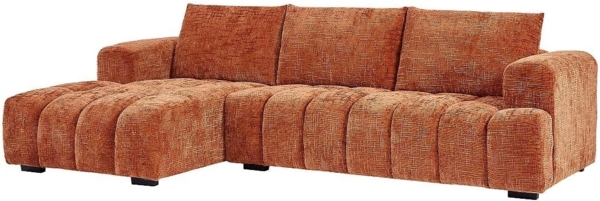 Vente-unique - Ecksofa - Ecke links - Strukturstoff - Terracotta - BENOLA