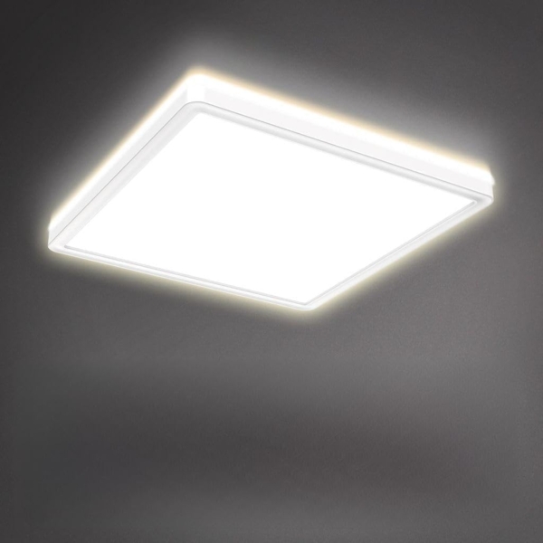 B.K.Licht Deckenleuchte LED Decken-Panel 293x293x28mm dimmbar Backlight Ultra-flach - BKL1311, Dimmfunktion, LED fest integriert, 4000K - Neutralweiß, Deckenlampe 18W 2400lm Memory-Funktion 4000K neutralweiß - Farbe: Weiß